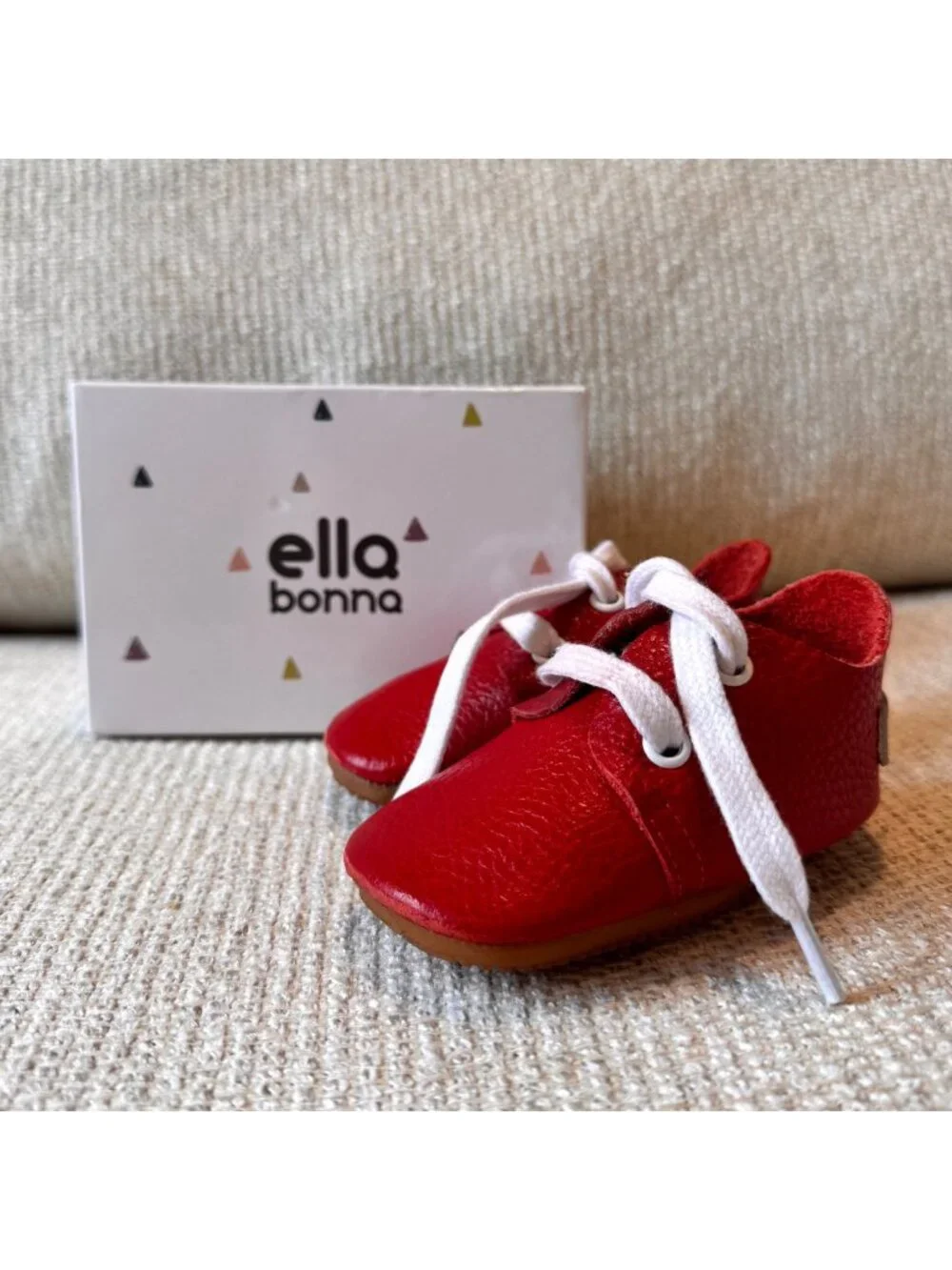 Ella Bonna Oxford Red Leather Baby Boy Girl Shoes Size 4 with box